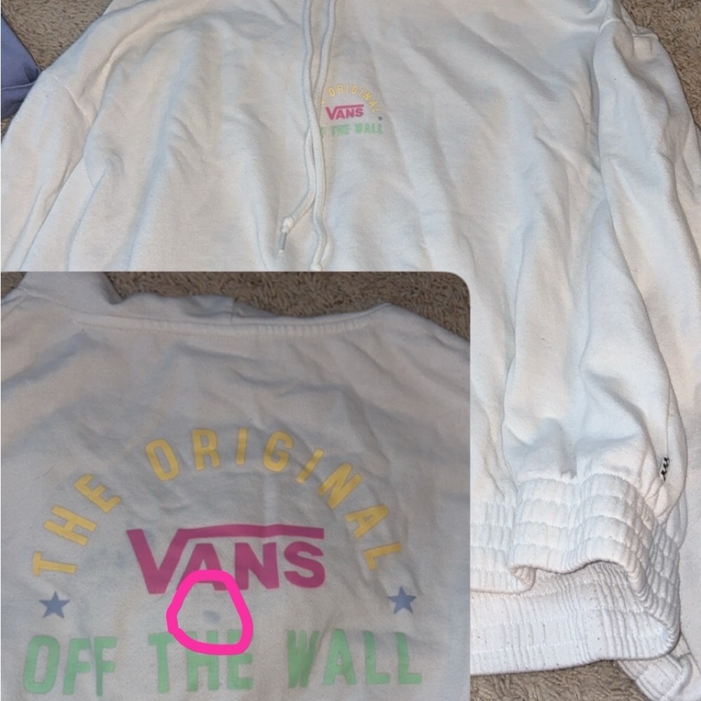 Vans White Zip-Up Jacket with Colorful Logo